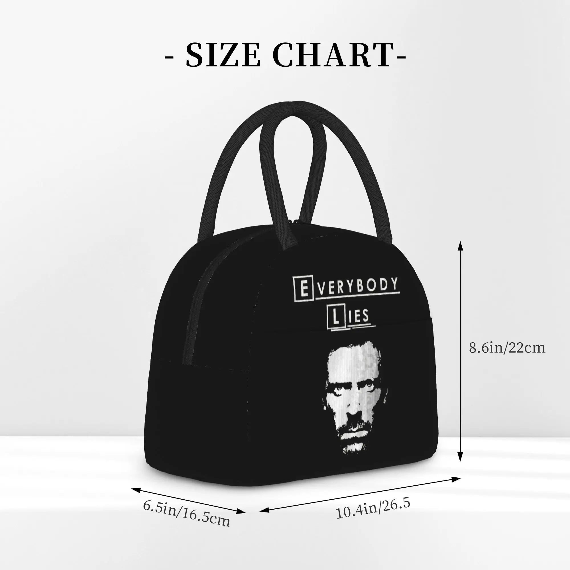 모든 사람은 거짓말을 한다 Dr Gregory Insulated Lunch Bags 대용량 하우스 Md 재사용 가능한 쿨러백 토트 도시락 가방 음식 핸드백