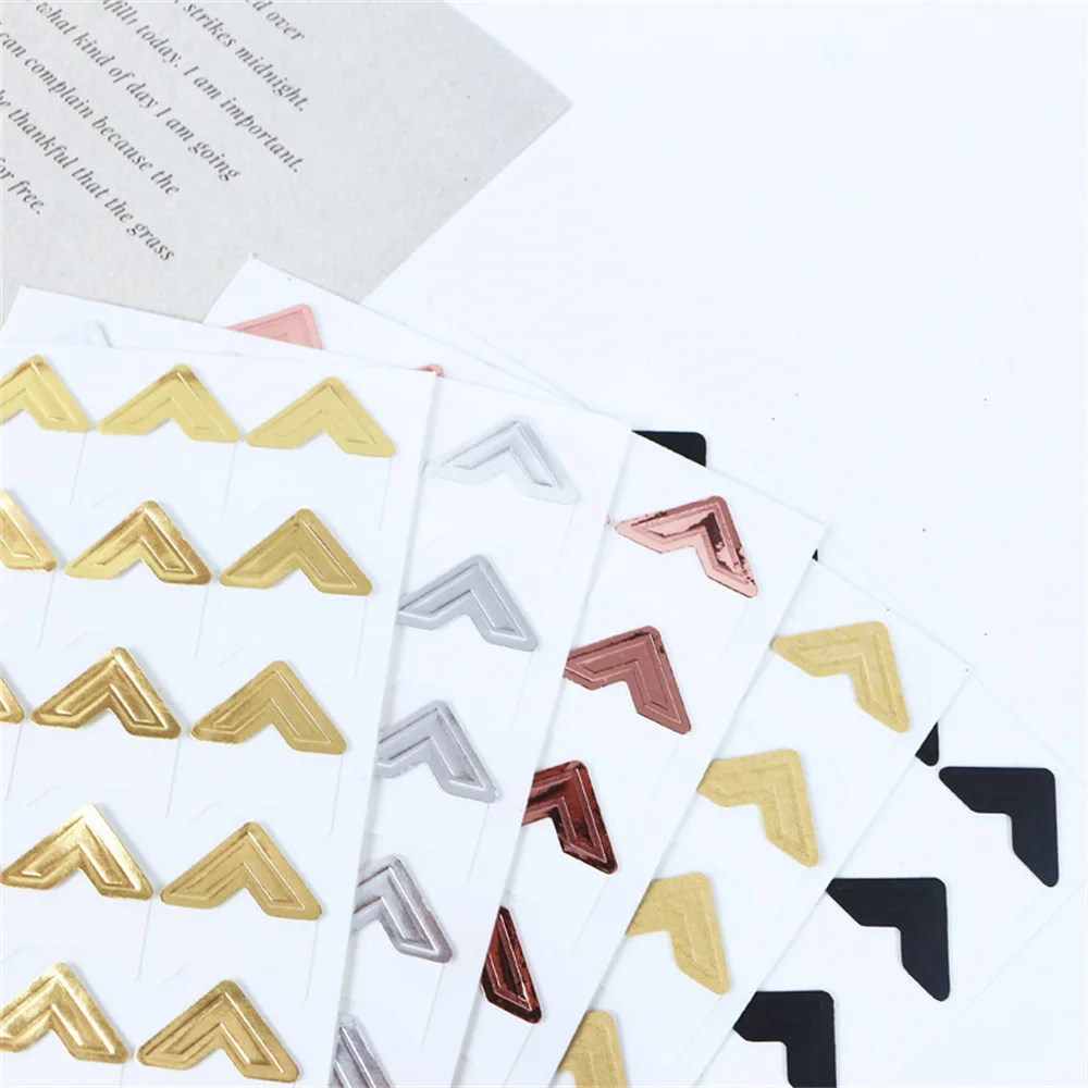 DIY Vintage Corner Kraft Paper Stickers 120 Pcs/Lot 5 Sheets