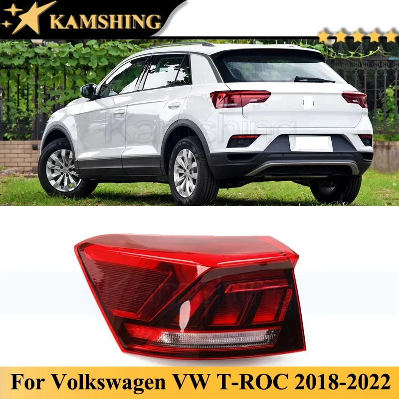 

Kamshing For Volkswagen VW T-ROC 2018-2022 Outer Rear Bumper Tail Light Lamp Taillight Taillamp Brake Light Car Stop Light