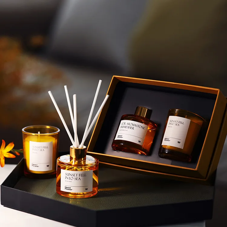 

50ml Smokeless Soybean Candle Scented Essential Oil Gift Box Shangri-La / Lavender Aroma for Home Decor Gifts