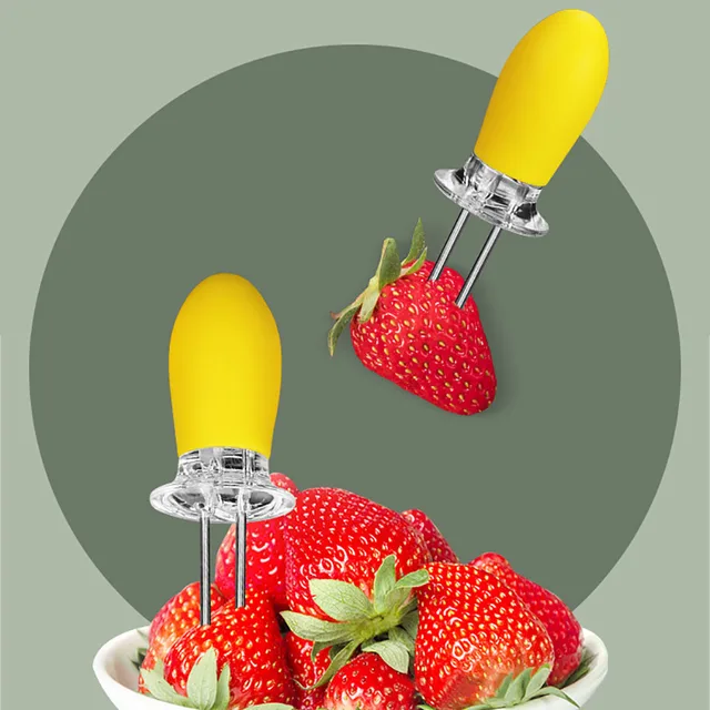 1 Pár Kukoricatartó Rozsdamentes Acél Kukorica A Cob Tartóján Bbq Grill Nyárs Gyümölcsvillák Főzési Barbecue Twin Pin Állvány - Image 4