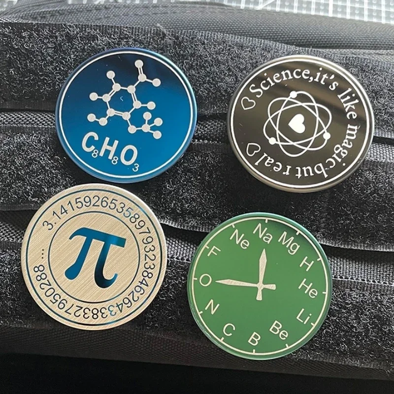 

Tactical Metal Morale Badge Chemical Formula Hook&loop Patches for Clothing Pi Primitive Table Backpack Decoration Appliques