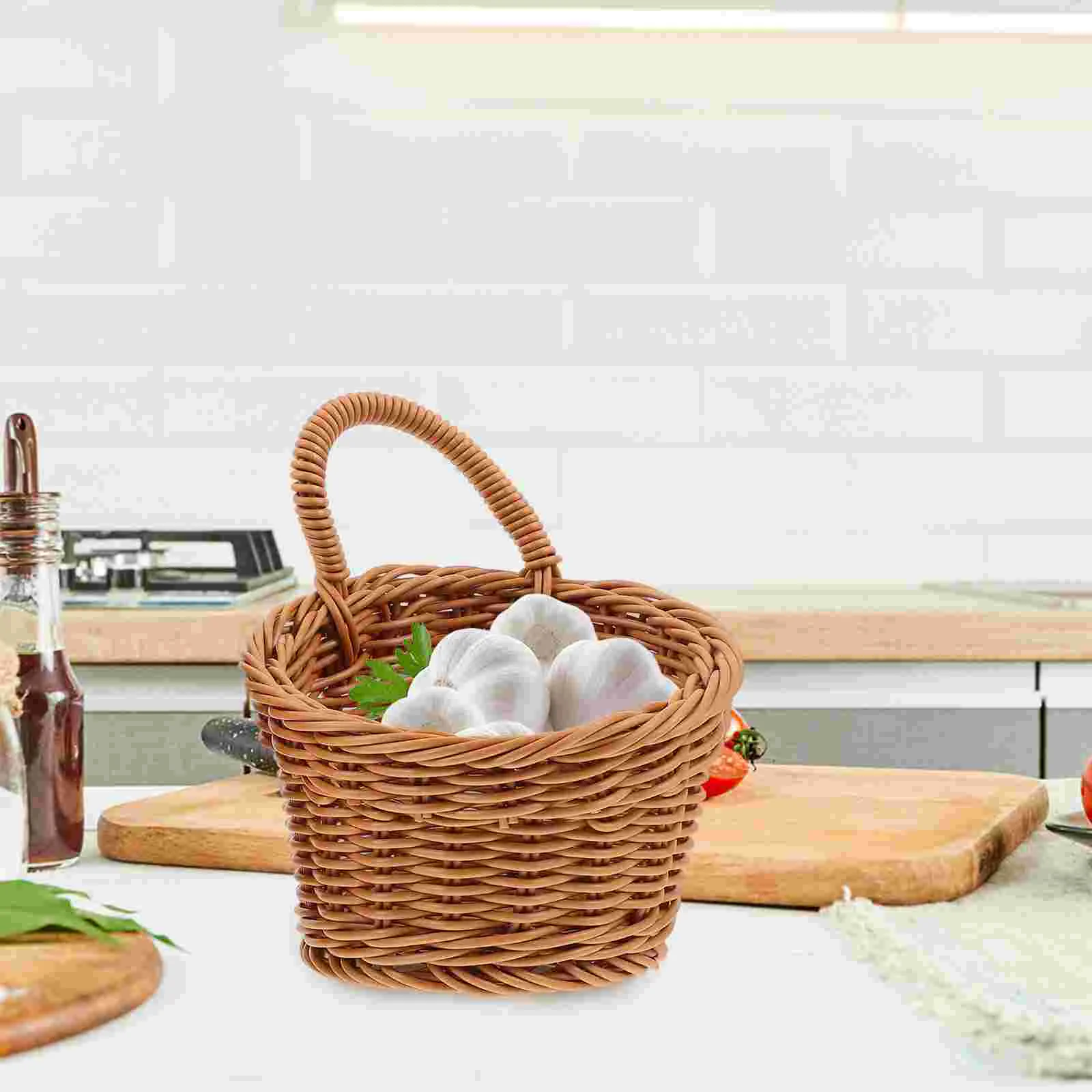 

2 Pcs Medium Wall Hanging Storage Basket Flower Baskets Easter Egg Plastic Woven
