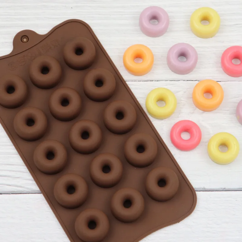 Mini Donut Süßigkeiten Form Donas Schokolade Gummibärchen Form Küche Zubehör Blume Eiswürfel Tablett Kuchen Cupcake Seife Kerze Dekoration – Detail 3