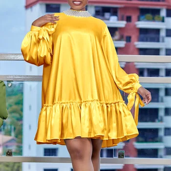 Bola Knee-Length Long Sleeve Beading Collar Evening Gown