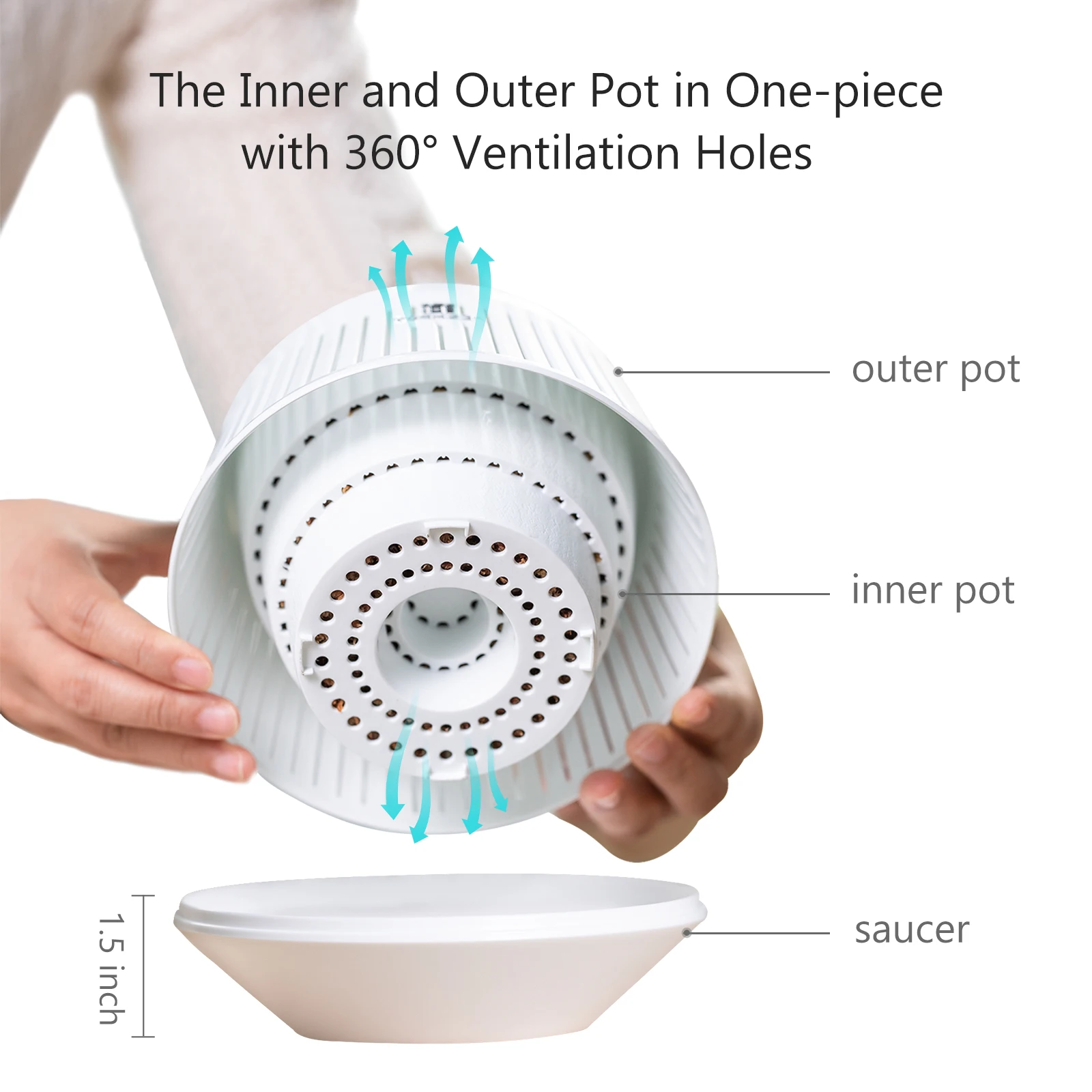 Meshpot Orchid Pot with Holes 5inch Orchid Planter with Drainage Holes and Tray Promoting Air Circulation and Drainage flower pot hydroponic flower pot plant pot
