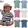 2025 Summer Infant Unisex Clothes Cute Newborn Baby Romper Knitted Stripes Cotton Soft Jumpsuit Toddler Boy Girl Pajamas Rompers 1