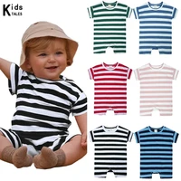 2025 Summer Infant Unisex Clothes Cute Newborn Baby Romper Knitted Stripes Cotton Soft Jumpsuit Toddler Boy Girl Pajamas Rompers 1