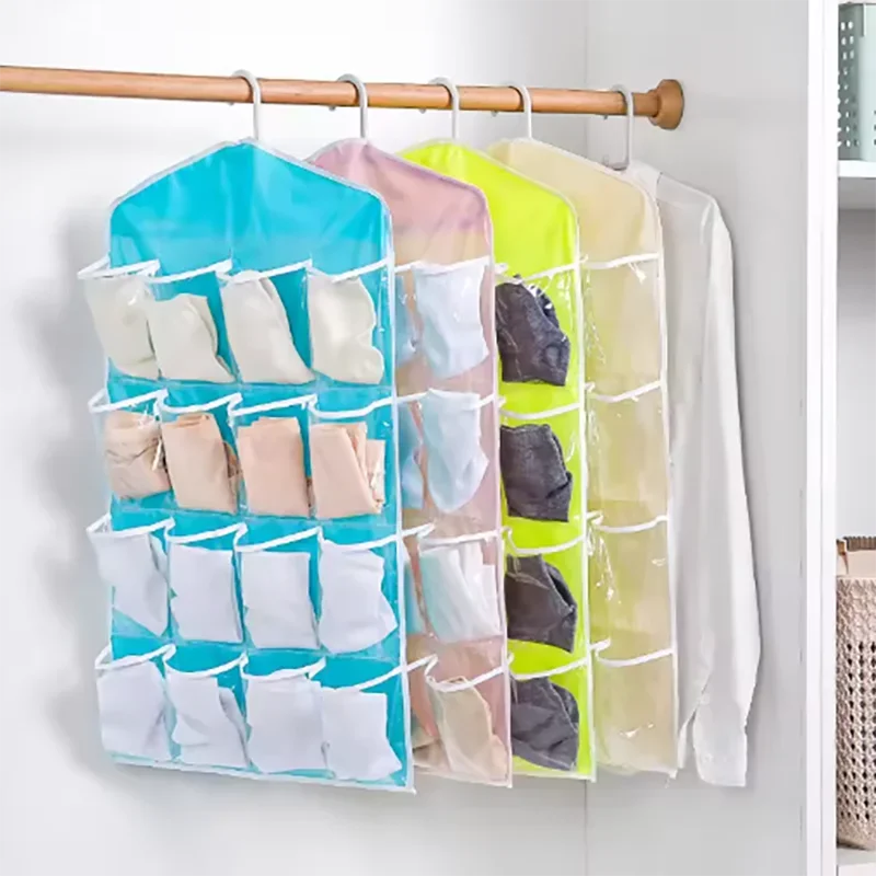 1PC 16 Grid Wall-mounted Clothes Organizer