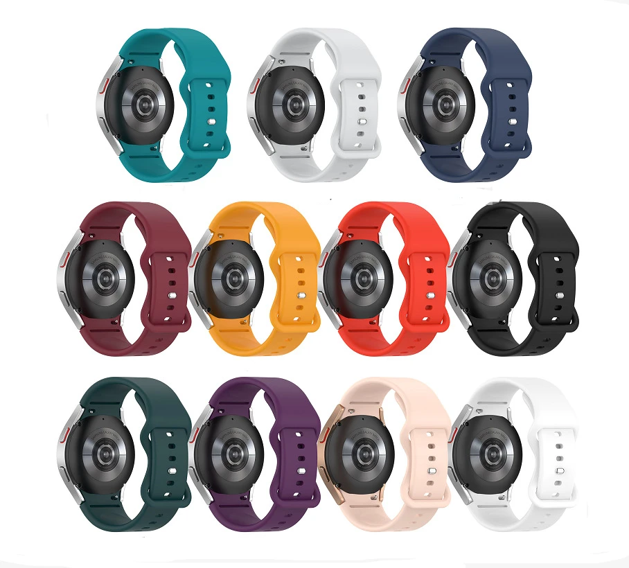 

Ремешок силиконовый 20 мм для Samsung Galaxy Watch 5 Pro 45 мм 6 5 4 44 мм 40 мм, браслет для часов 6/4 Classic 47 мм 43 мм 46 мм 42 мм