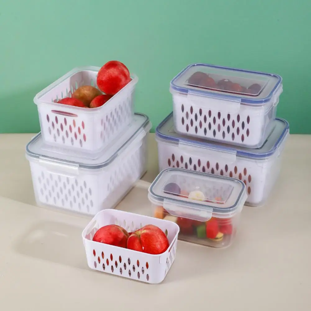 Freshness Dry Storage Box Storage Box with Drain Basket Multifunctional  Vegetable Fruit Storage Box Sealed for Kitchen - AliExpress
