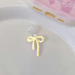 Korean Cute Pink Bow Pearl Anti - Dust Cap Plug (For iPhone Type C)