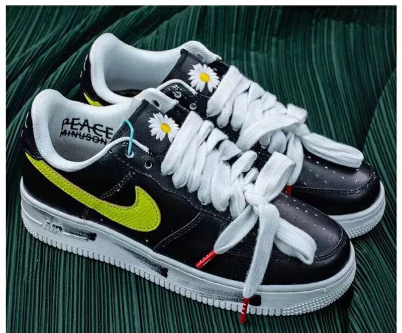 Individual Pattern High-top Canvas Sneakers AF1 Shoelaces Little Daisies Cartoon Printing Fashion Women Men Shoelaces Dropship