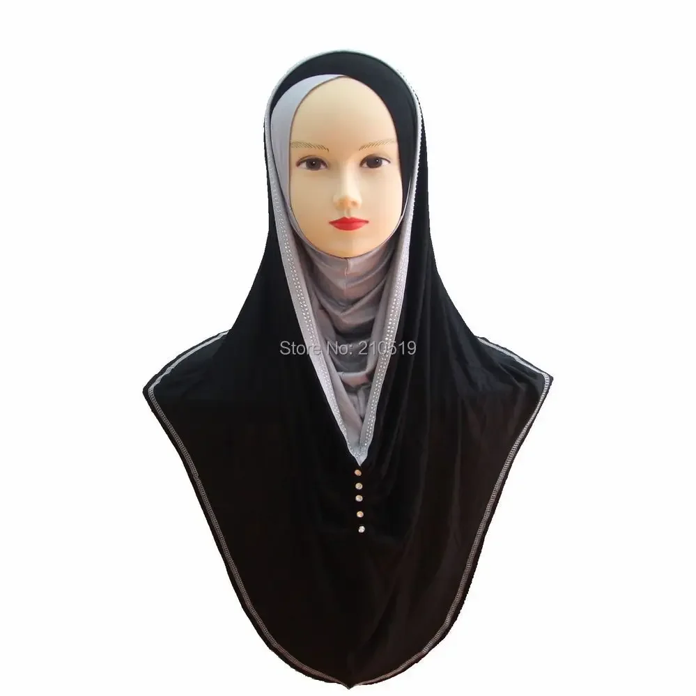 HIJAB HOOD INSTANT HOT Modal COTTON Islamic Scarf Hawei Home Beading BIG LONG MUSLIM One Piece HIJAB