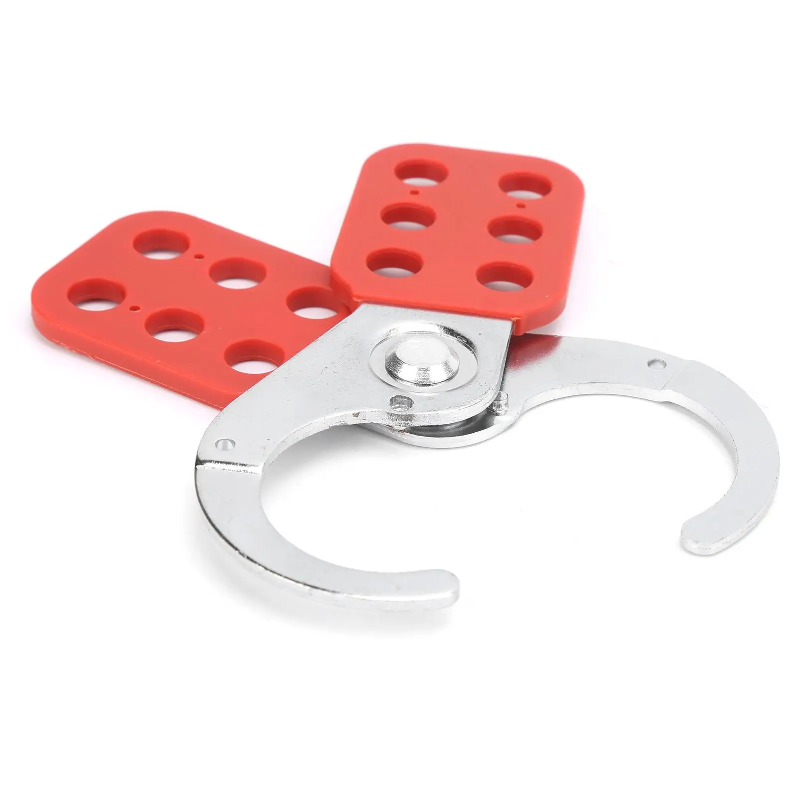 6-Hole Lockout Hasp Security Tool-Steel & Plastic Insulation, 1.5in Jaw Diameter for Industrial Use