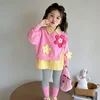 Girl Pullover Leggings 2-Piece Set Spring Autumn Tops Pants Hoodie Sweatpants Jacket Child Kawaii Fashion New Casual Clothing