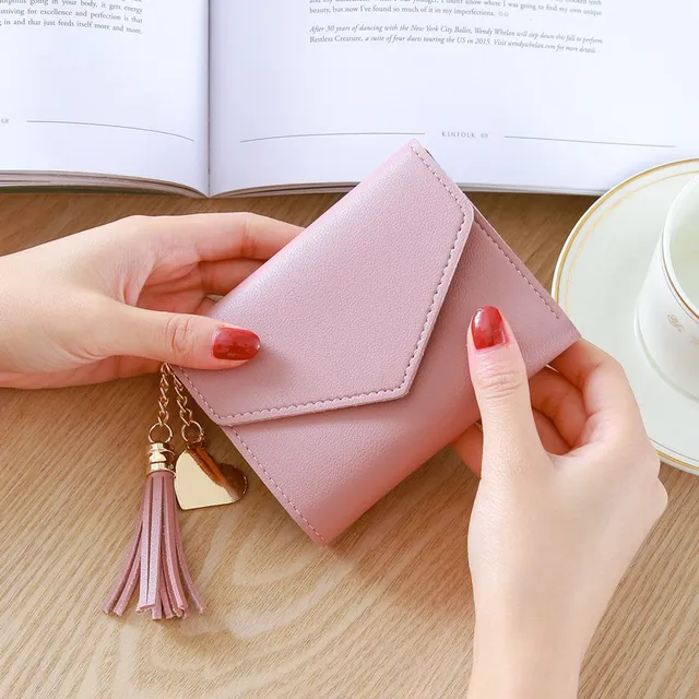 Fashion Short Women Wallets PU Leather Women Luxury Tassels Wallet Hasp Small Wallet Trend Coin Purse Ladies Card Holder Pouch 1