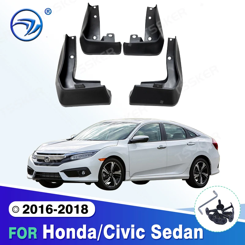 Front Rear Mud Flaps For Honda/Civic Sedan 2016 2017 2018 Fender Splash Guards Mudguard Mudflaps Car Accessories