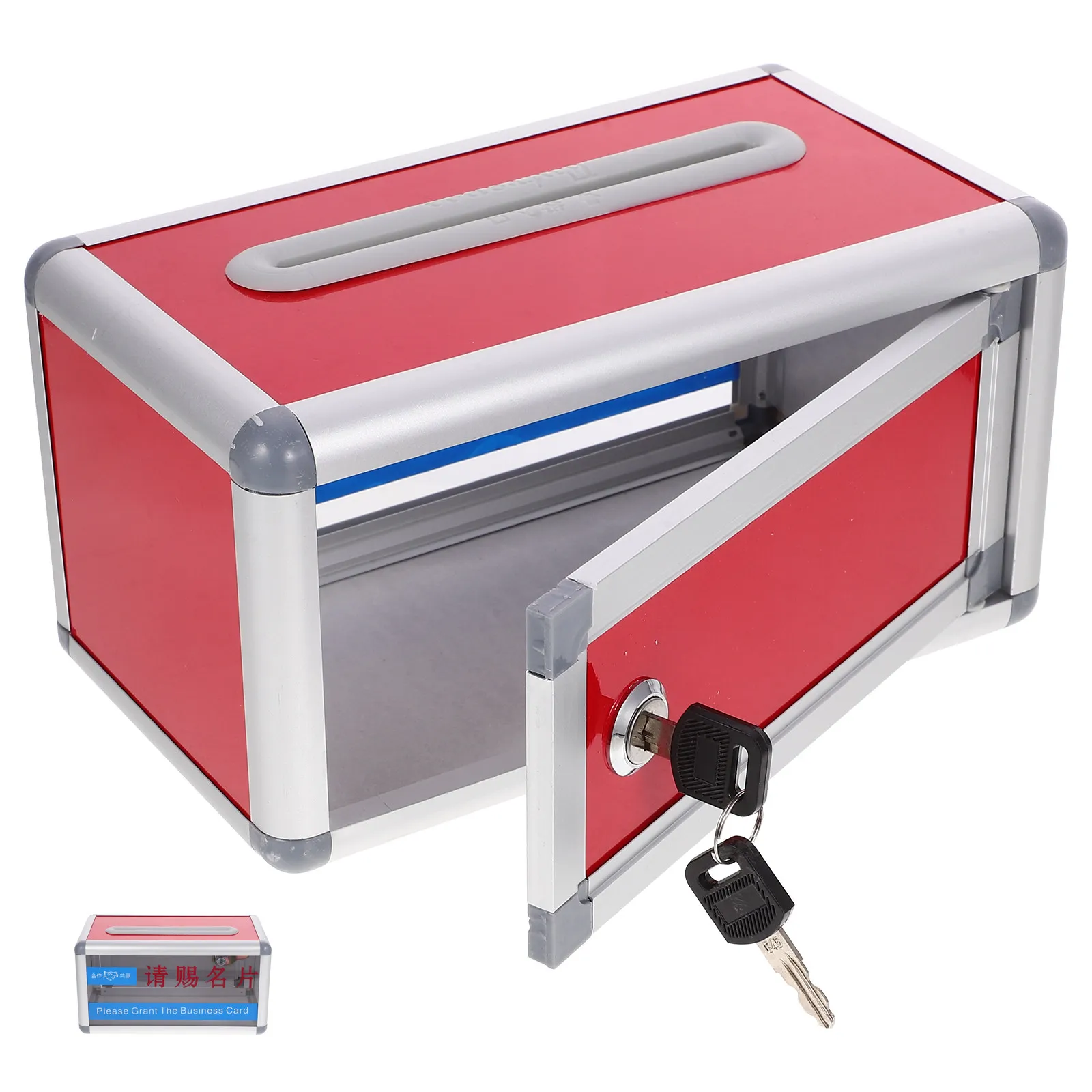 다기능 수납 디자인의 알루미늄 합금 명함 홀더 박스, 사무실용 데스크탑 카드 정리 케이스