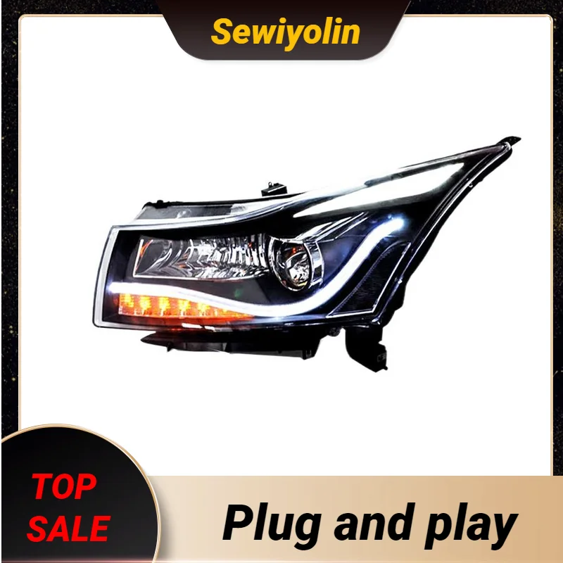 

Car Headlight For Chevrolet Cruze 2009-2014Car Accessories Head lamp Reverse Brake Fog Front lights DRL Plug and Play 2pcs/Set