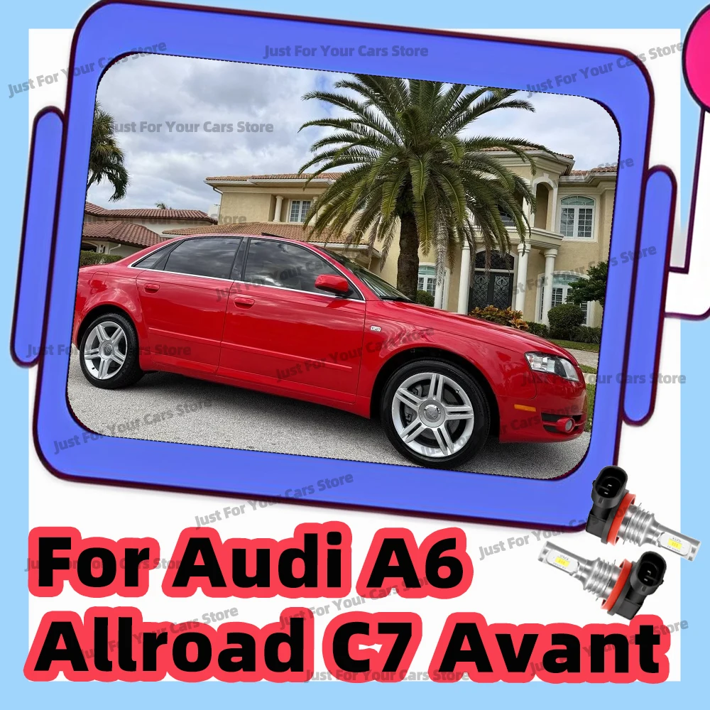 2Pcs LED 자동차 전면 안개등 3570 CSP 램프 6000K 전구 아우디 A6 C7 2011-2018 2012 2013 2014 2015 2016 2017 자동차 액세서리