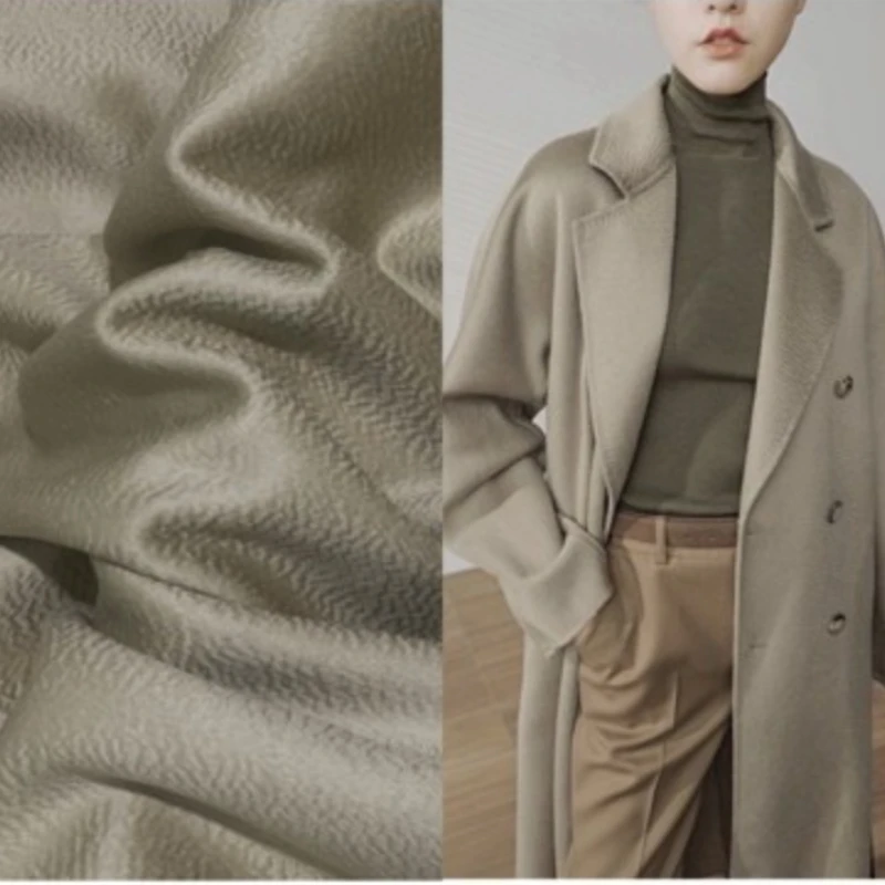 Double Faced Cashmere Wool Water Ripple Fabric Silk Material Warm Coat ...