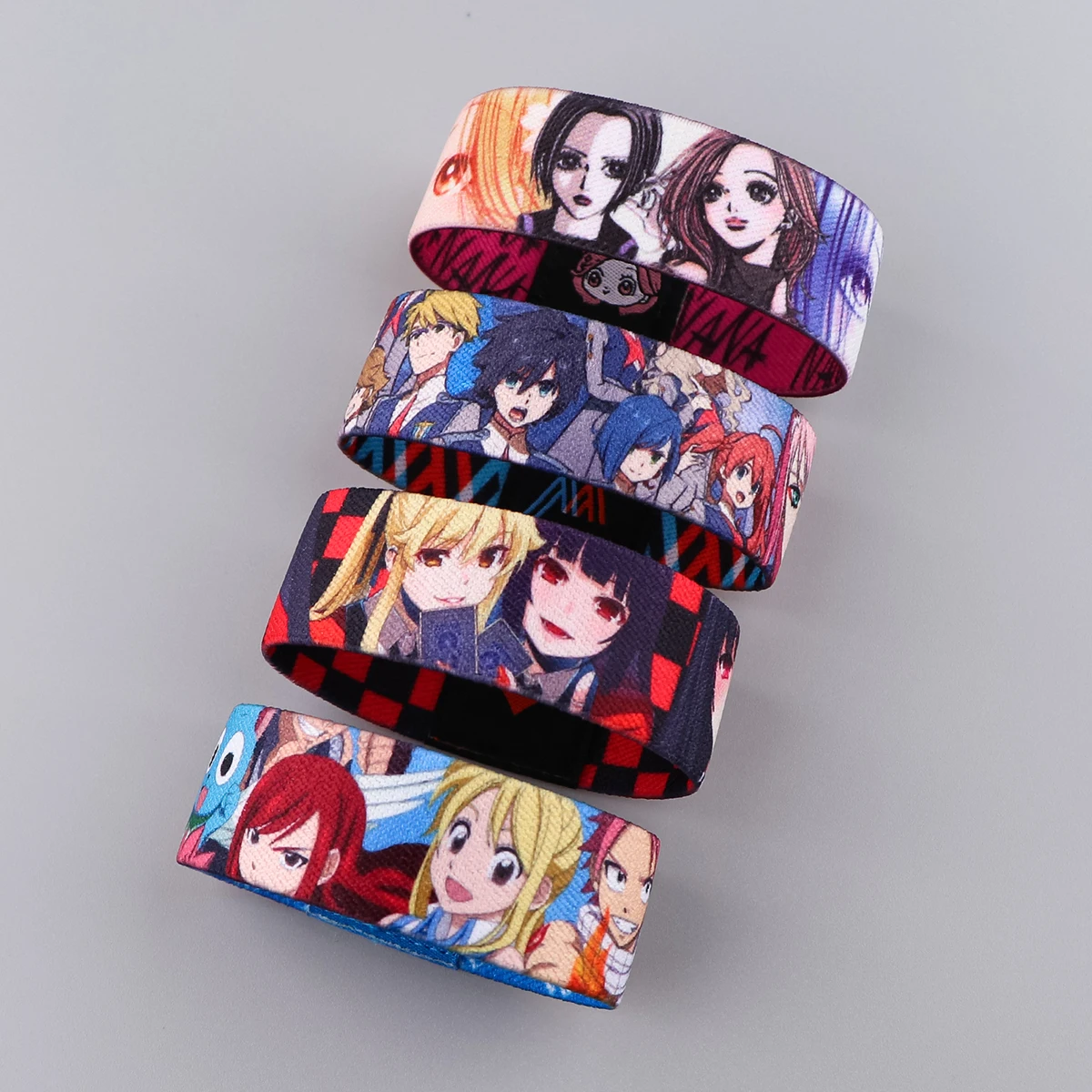 

1PC Japanese Anime Stretch Wristband Bracelet Cartoon Bracelet Men Women Gift Pattern Wide Band Bangles Fashion Accessories Kids