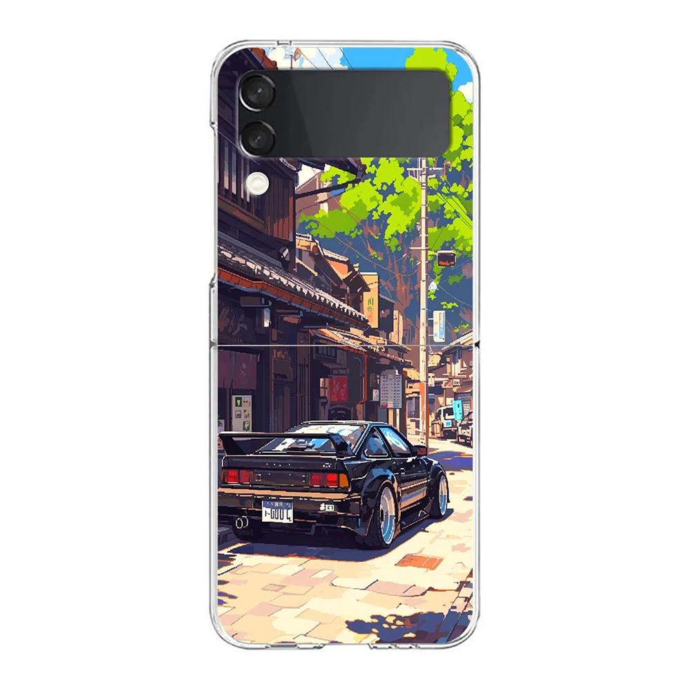 JDM Tokyo Drift Sports Car Design Hard Folding Clear Phone Case