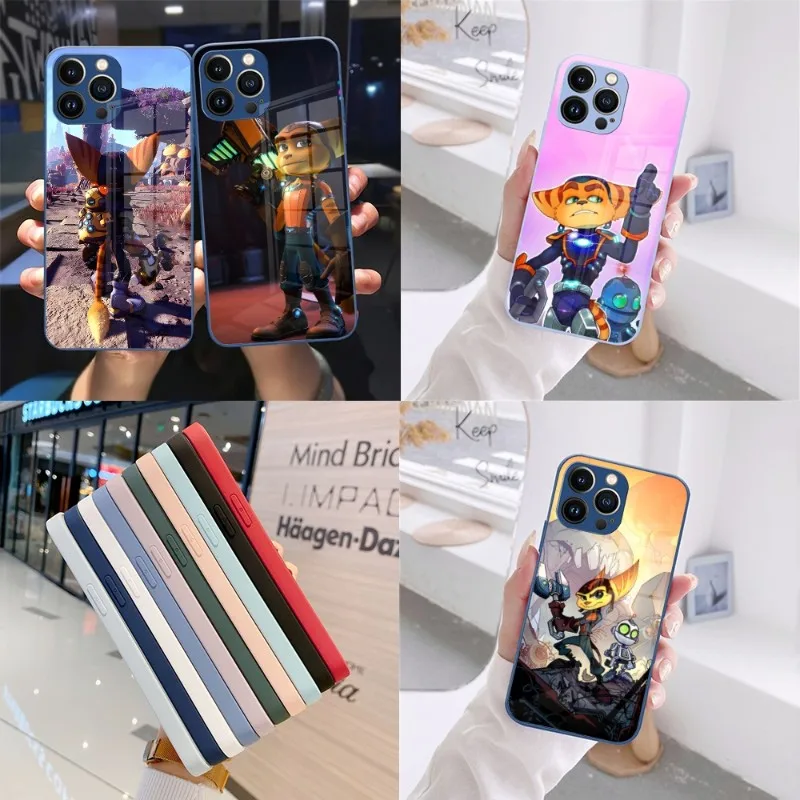 Gioco Clank Ratchet Phone Case Navy Blue Glass Per Iphone 13 14 12 11 Pro Xs Max Plus Mini X Xr 8 7 6S Se2020 Cover