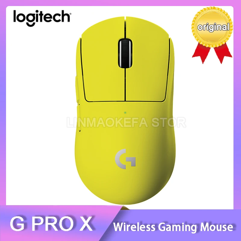 New Original Logitech G PRO X SUPERLIGHT Yellow Wireless Gaming Mouse 25K  DPI HERO Programmable Gaming Grade Performance