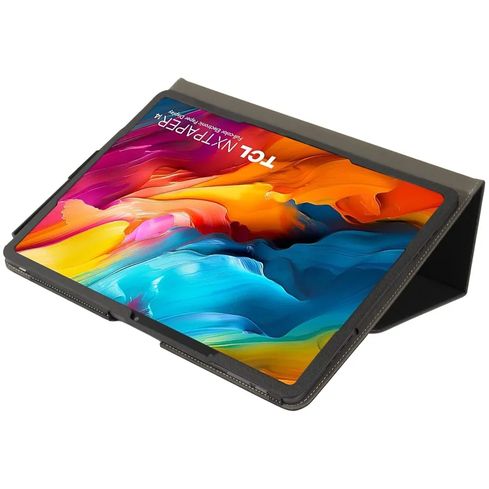 Custodia per TCL NXTPAPER 14 Custodia 9491G 14.3 Tablet PC Cover magnetica con cinturino da polso in pelle PU Flip Book Funda  7