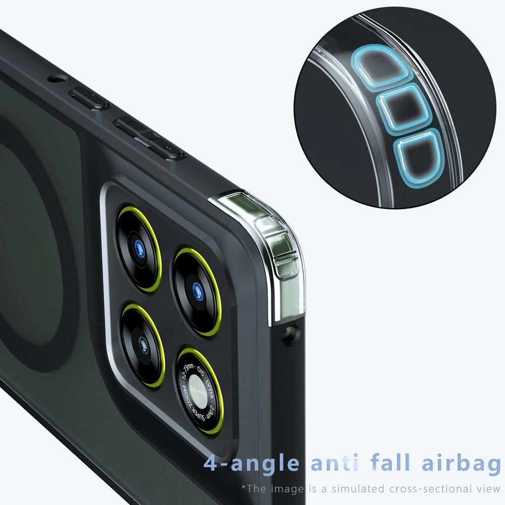 MagSafe Magnetic Acrylic Matte Case with Air Shockproof Technology - Transparent Phone Cover