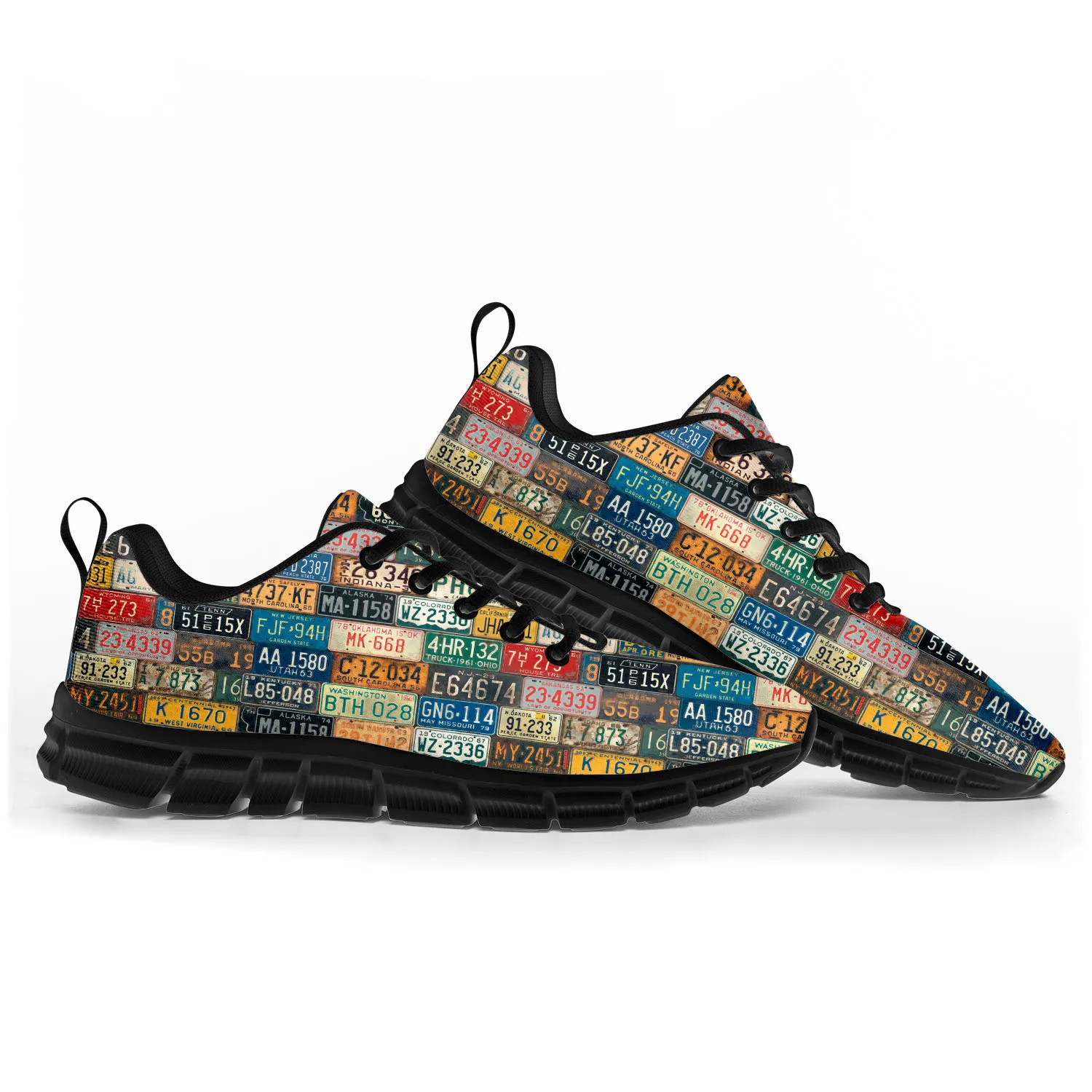 License Car Plate Number Retro Novelty Design Sports Shoes Mens Womens Teenager Kids Children Custom Sneakers High Quality Shoes