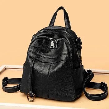 Zaino in vera pelle di alta qualità zaino da viaggio da donna di design di lusso zaino da scuola di nuova moda femminile in morbida pelle di mucca