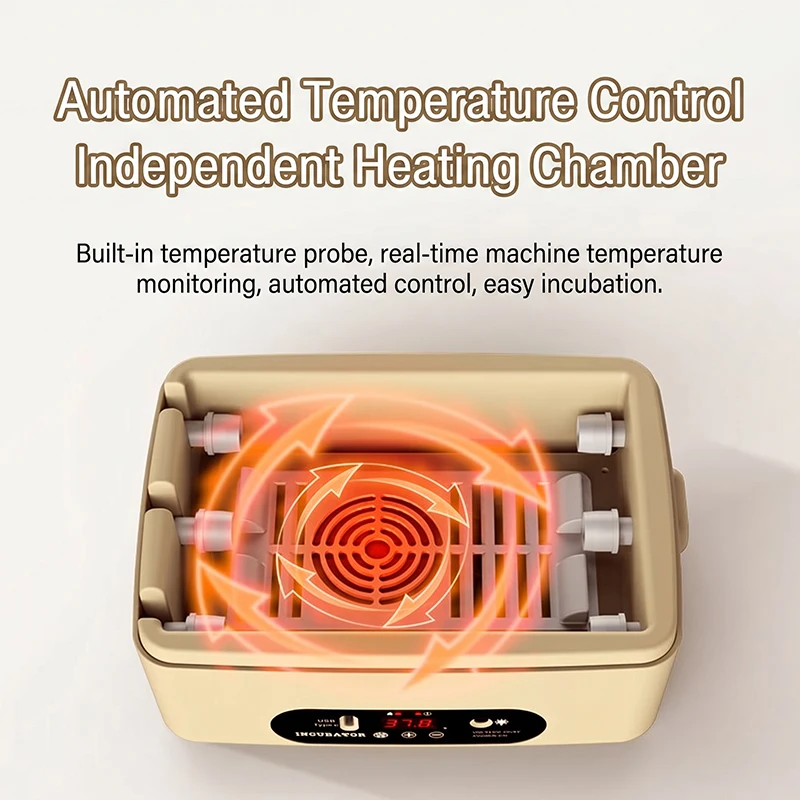 Incubateur entièrement automatique pour œufs de poulets, volailles, incubateur intelligent bionique pour poulets, canards, pigeons, charge USB, thermostatique 24 heures