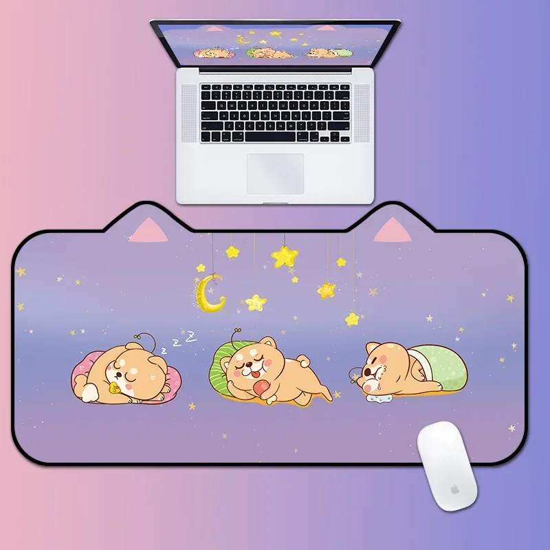 Cinnamorolls-grande Kawaii Gaming Mouse Pad Orelhas Bonitos dos Desenhos Animados Tapete de Mesa Rosa à Prova Dágua Antiderrapante Laptop Acessórios Gamer - Imagem 5