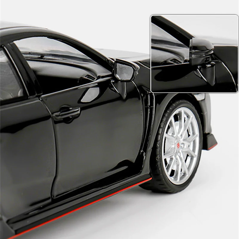 1:24 HONDA CIVIC TYPE R Alloy Sports Car Model Diecast & Toy Vehicle Metal Racing Car Model Sound and Light Collection Kids Gift 5