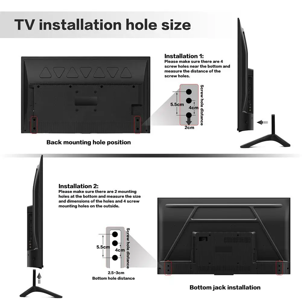2pcs Universal Aluminum TV Stand Base Mount For Samsung For Vizio Sony LCD TV Black Television Bracket Table Holder acrylic display stand cctv camera wall mount doll display holder knife display stand car model display holder