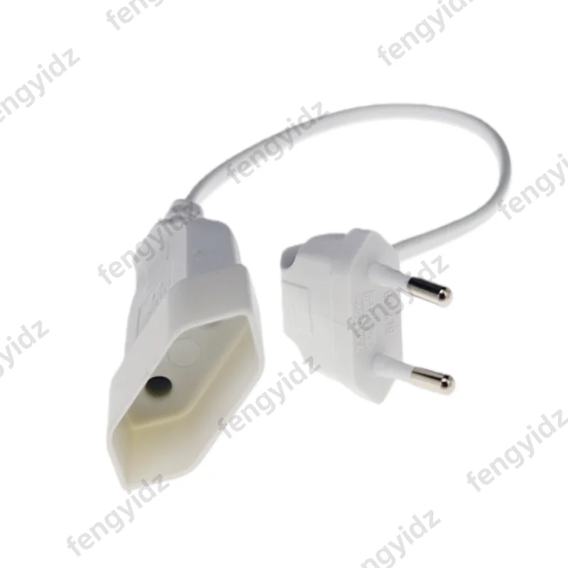 1PCS EU 전원 어댑터 코드, 90도 각도 유럽형 2핀 남성-여성 플러그 전원 케이블 UPS PDU 0.3M/0.6M