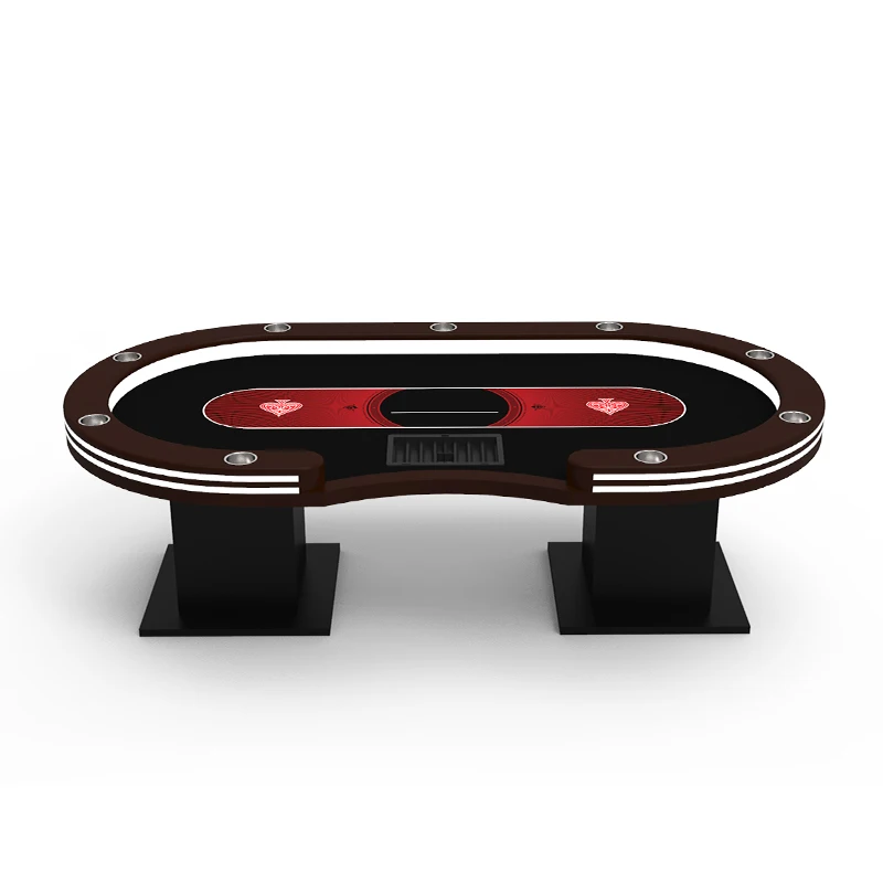 

Hot Sale Gamble Table Professional Quality Texas Poker Table With Two Layer LED Lights