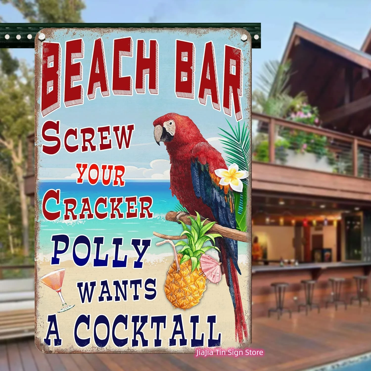 Fuuny Zwembadregels Bord - Vintage Tinnen Bord 30x20cm Voor Buiten Decoratie, Waterdicht En Duurzaam