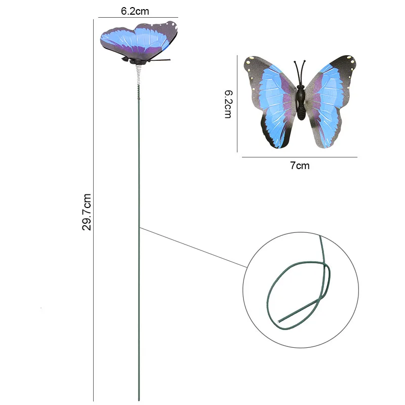 10/20PCS Colourful Garden Butterflies On Sticks Miniature Fairy Garden Decoration Home Flowerpot 3D Simulation butterfly decoration