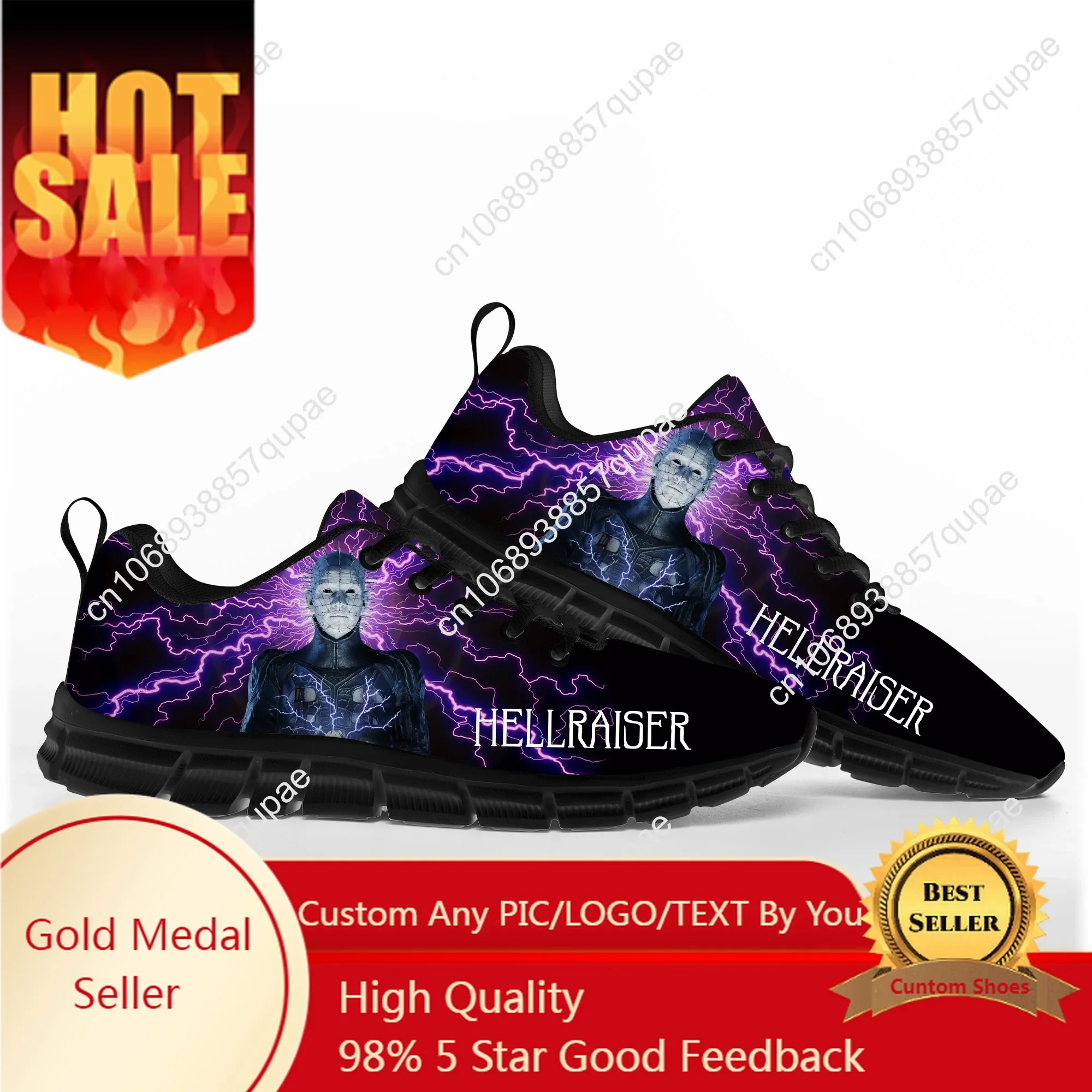Hellraiser Movie Pinhead Horror Halloween Sports Shoes Mens Womens Teenager Kids Children Sneakers Custom Quality Couple Shoes
