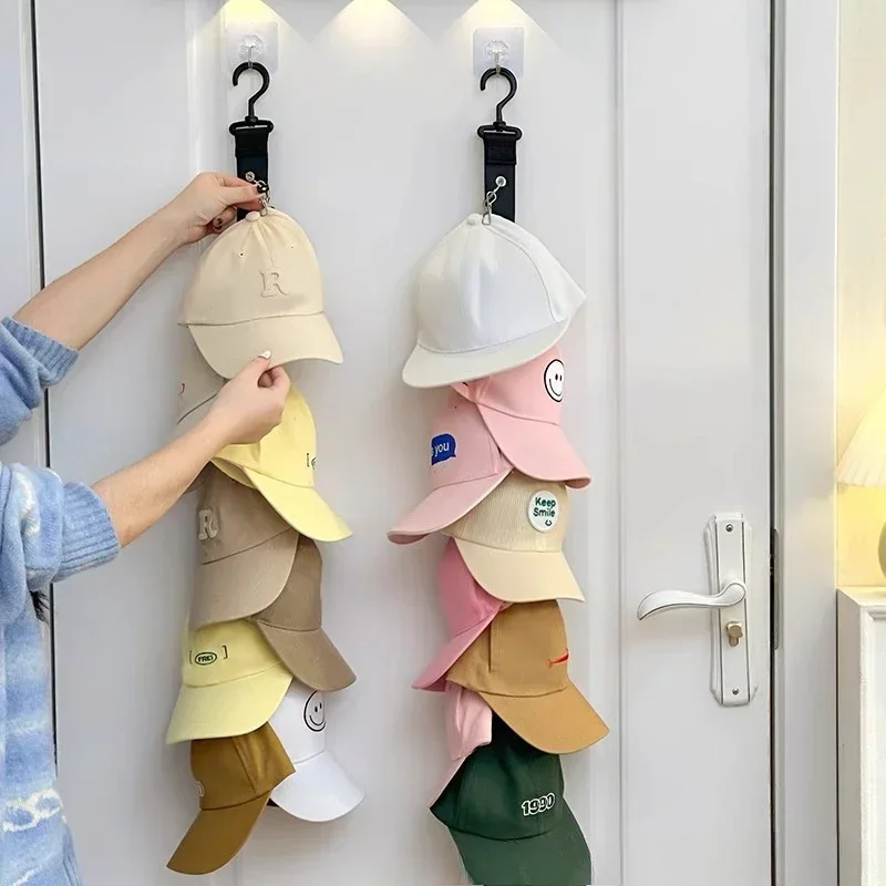 Hanging with Hook with Metal Clips for Hat Storage Caps Hanger Golf Hats Collections Stand Rack Baseball Cap Organizer Hook 1PCS