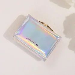 Elegant Women's PU Leather Short Wallet - Compact Hasp Purse with Coin Pouch and Card Holder (Silver)