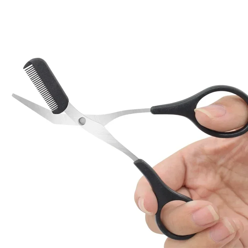 Safe Eyebrow Trimmer Makeup Products Stainless Steel Eyebrow Scissors with Comb Hair Removal Shaver Shaping Makeup Tools eyebrow trimmer set eyebrow trimmer eyebrow scissors