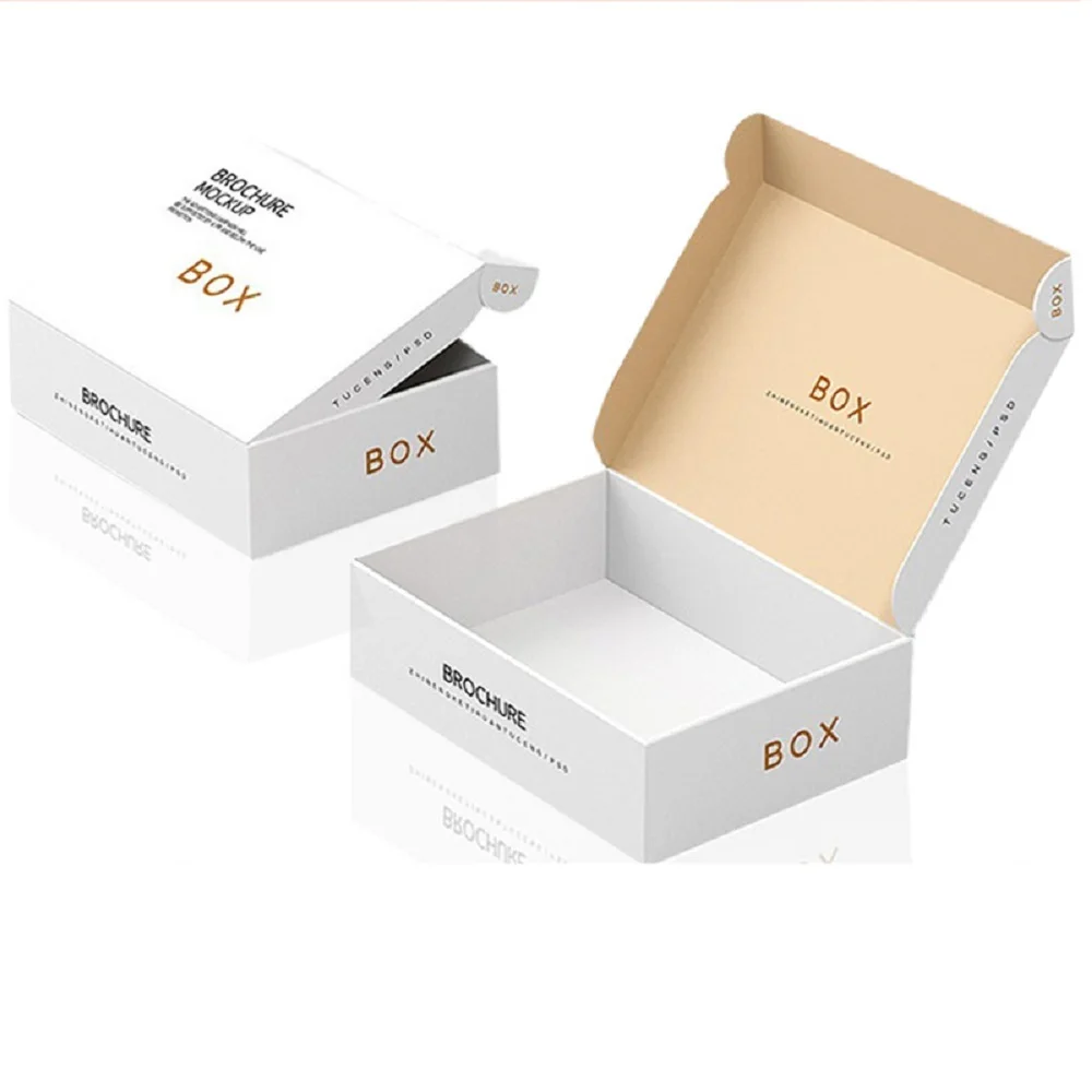 

White Cardboard Kraft Paper Packing Corrugated Box Express Packaging Carton Hard Paper Packaging Box Fold Packaging Gift Box DIY