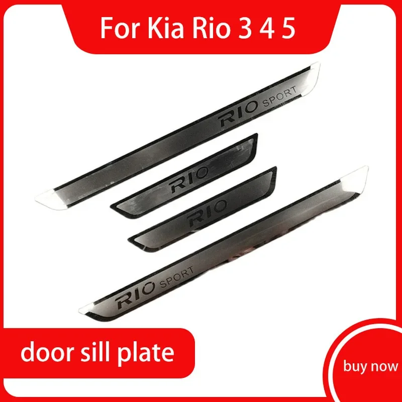 Car Sticker For Kia Rio 3 4 5 Accessories Door Sill Scuff Plate ...