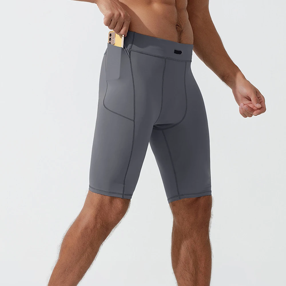 Mens Fitness Shorts Compression Pants Training Exercise Shorts Elastic Quick-Dry Tights Jogging Fitness Breathable Cycling Short