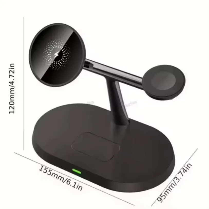 100W 3 in 1 Magnetic Wireless Charger Super Fast Charging Station For Samsung Galaxy S25 S24 Watch 7 6 5 4 3 Active 1 2 Earbuds